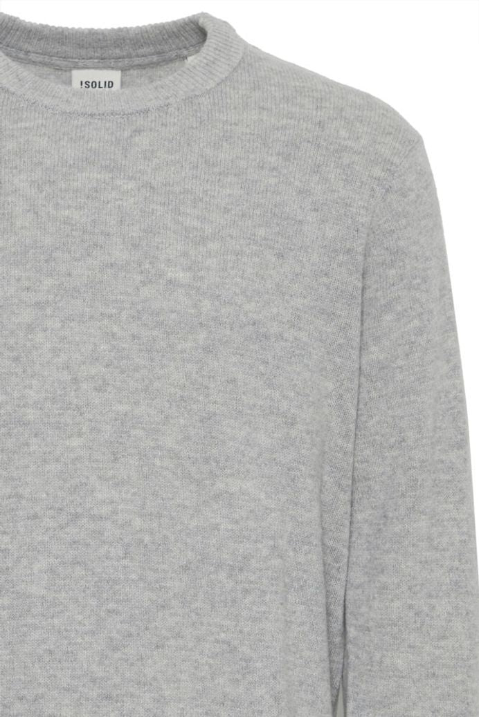 'SDDYLLON' Strik Pullover - Light Grey Melange