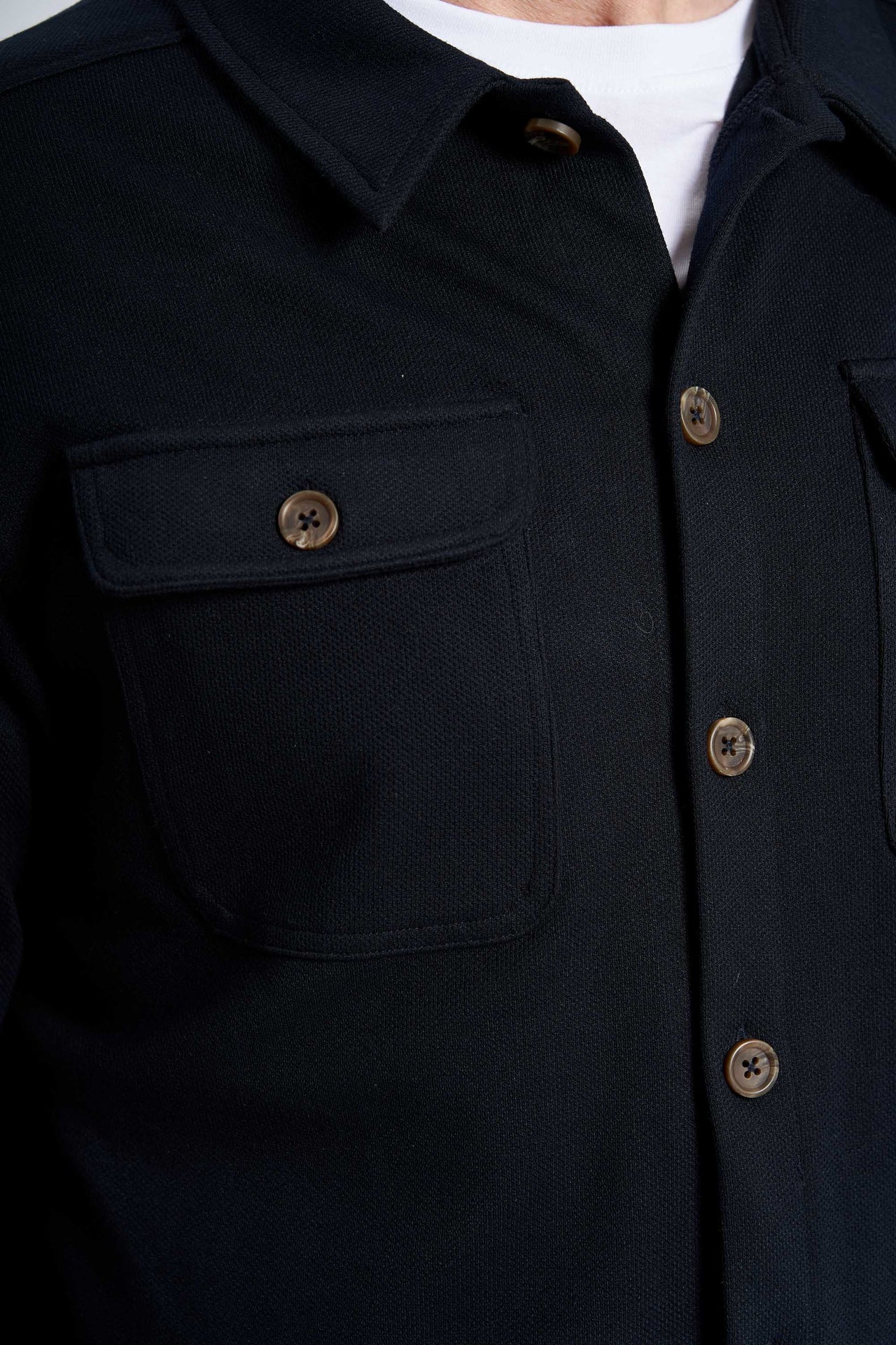 Stretch Overshirt 'Hundborg' - Dark Navy Mix