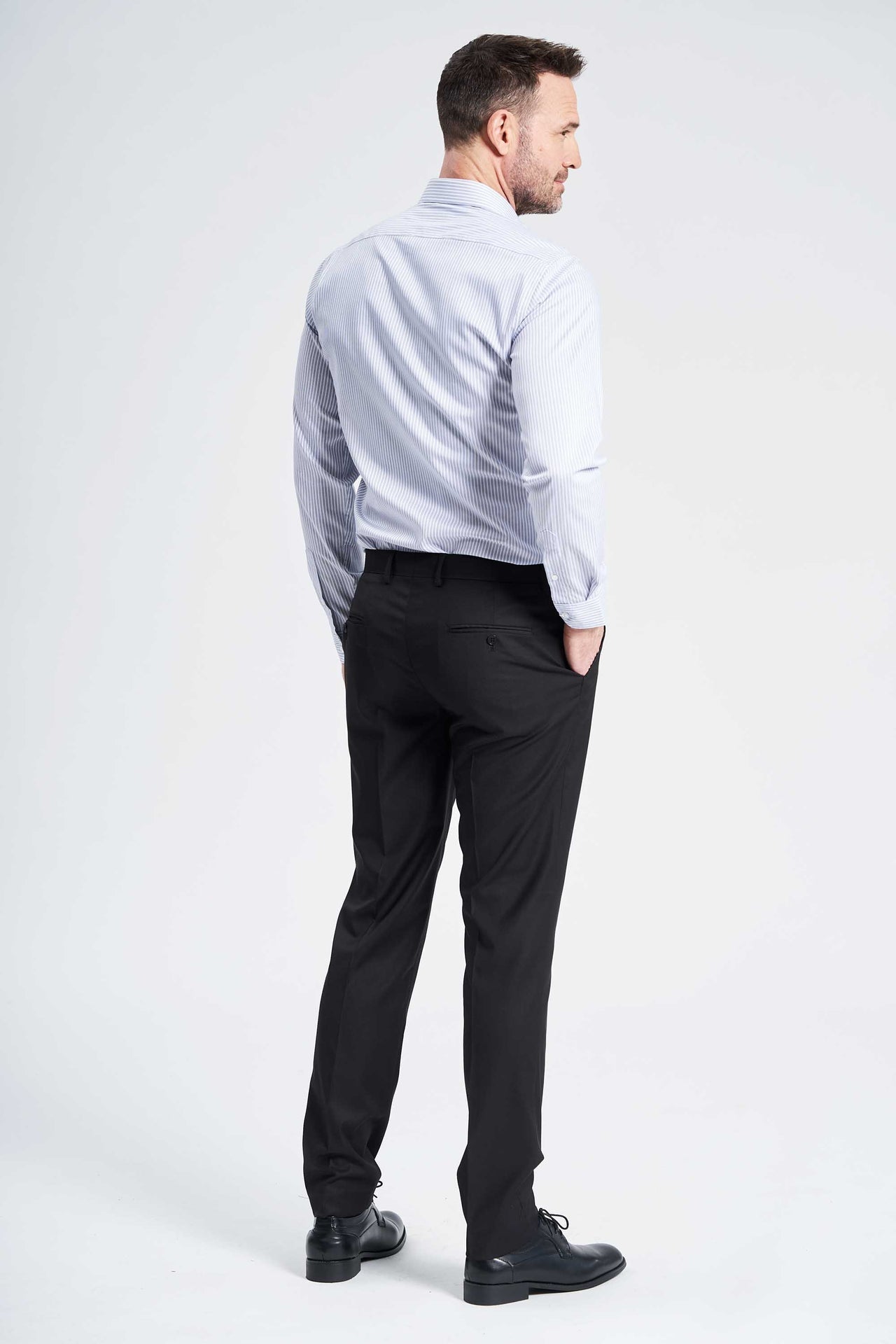 Strygefri Skjorte 'Andreas' - Navy Striped