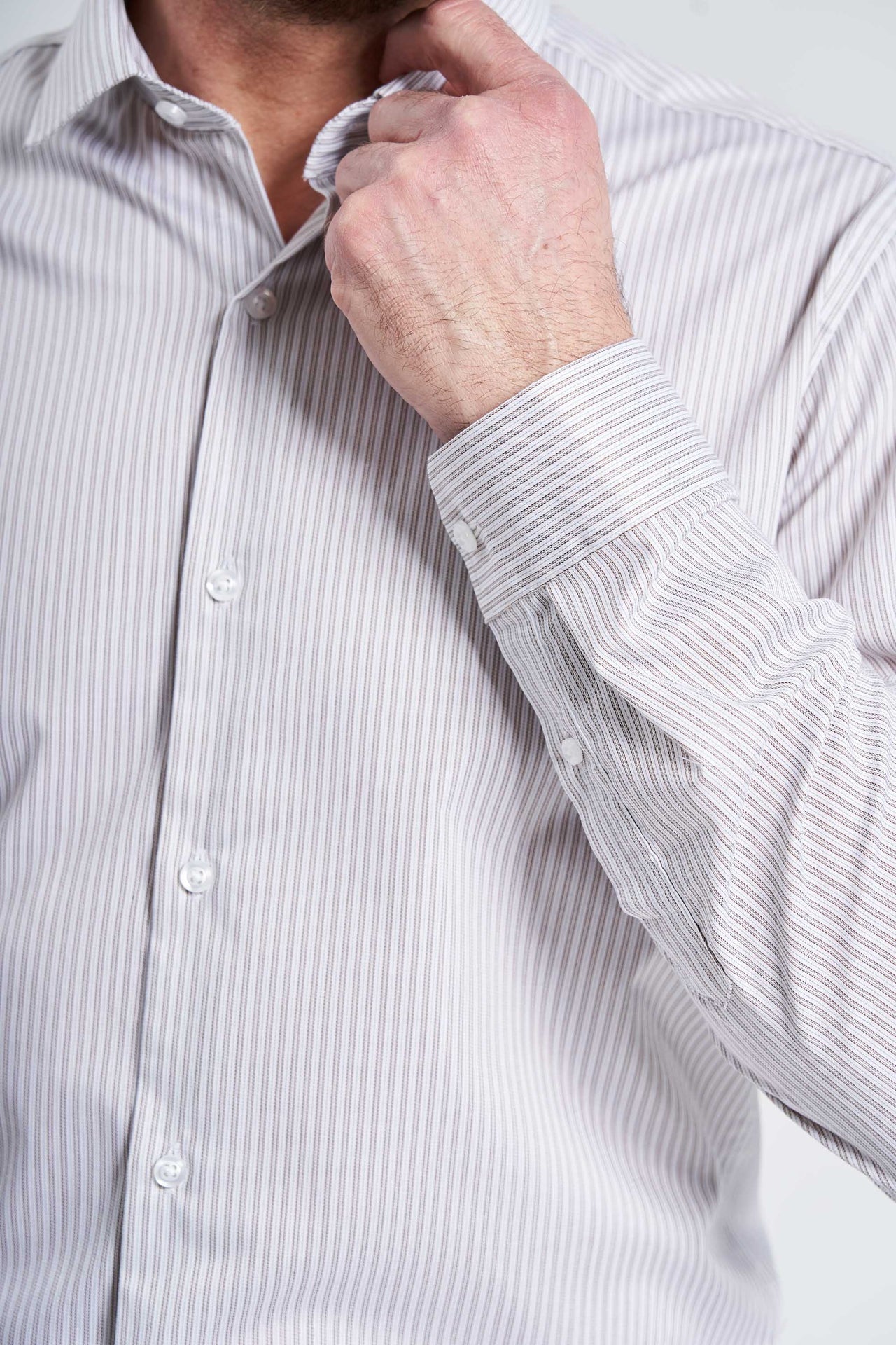 Strygefri Skjorte 'Andreas' - Sand Striped