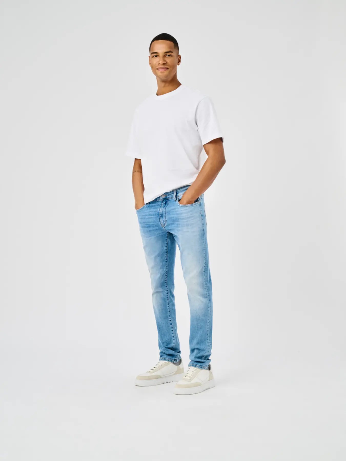 'Onsweft' Mellemhøj talje Regular fit Jeans - Light Medium Blue Denim